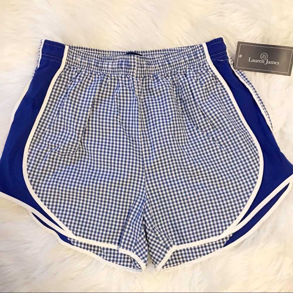 Lauren James Royal blue and white gingham shorts - Picture 3 of 5